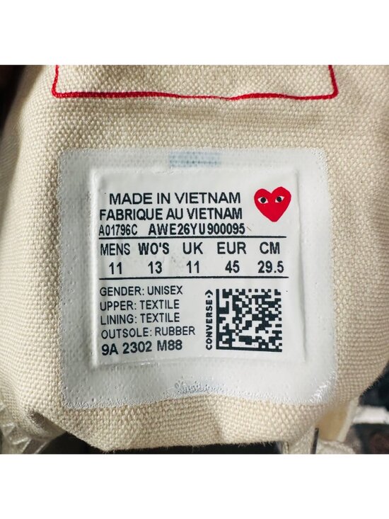 ❤️CONVERSE Hearts Valentines Day Chuck Comme des Garcons 11 Men\'s Shoes A01796C main image 5